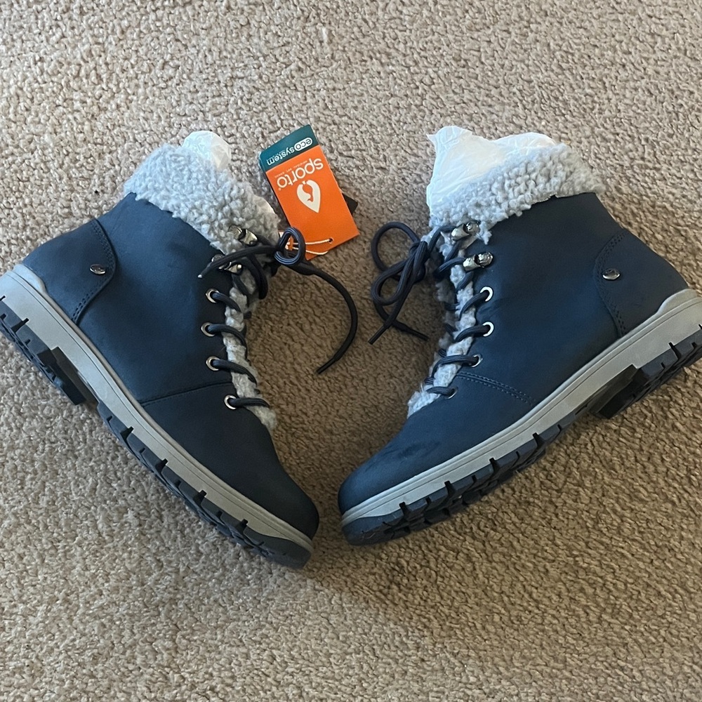 Women's Lace Up Boots - Blue